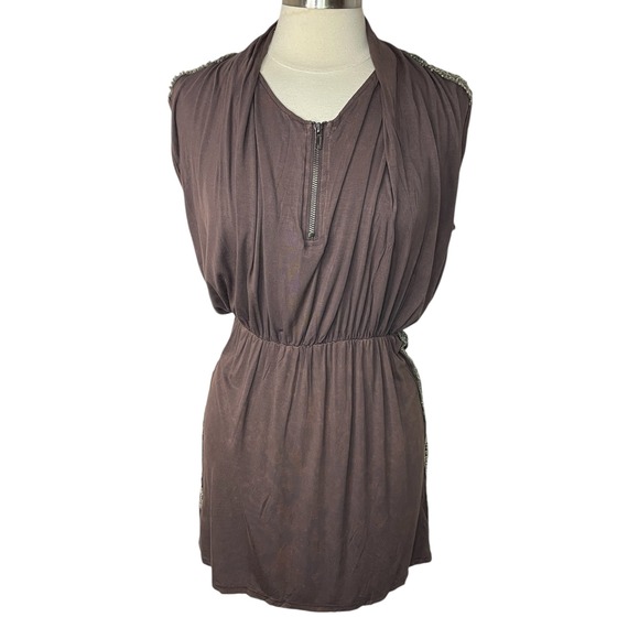 POL Dresses & Skirts - NEW‼️ POL Brown Lightweight Mini Dress Zip Front, Large